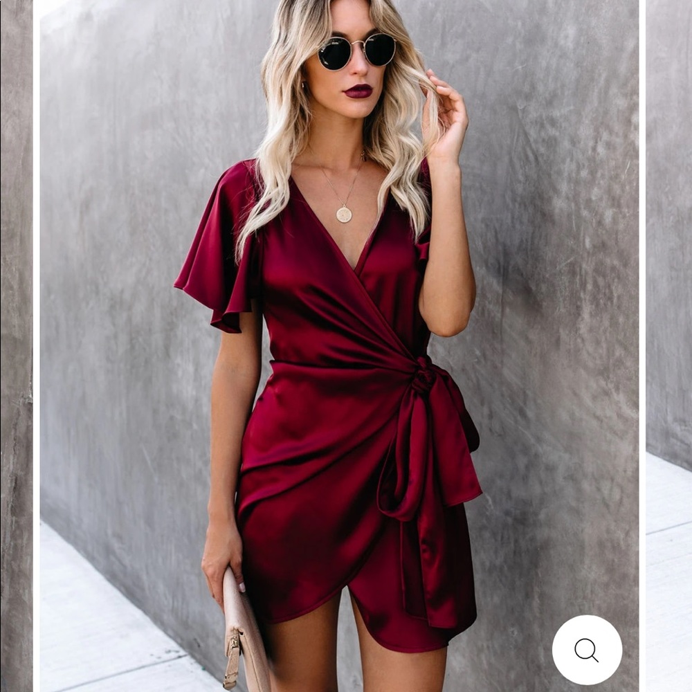 Gorgeous wine colored wrap dress
